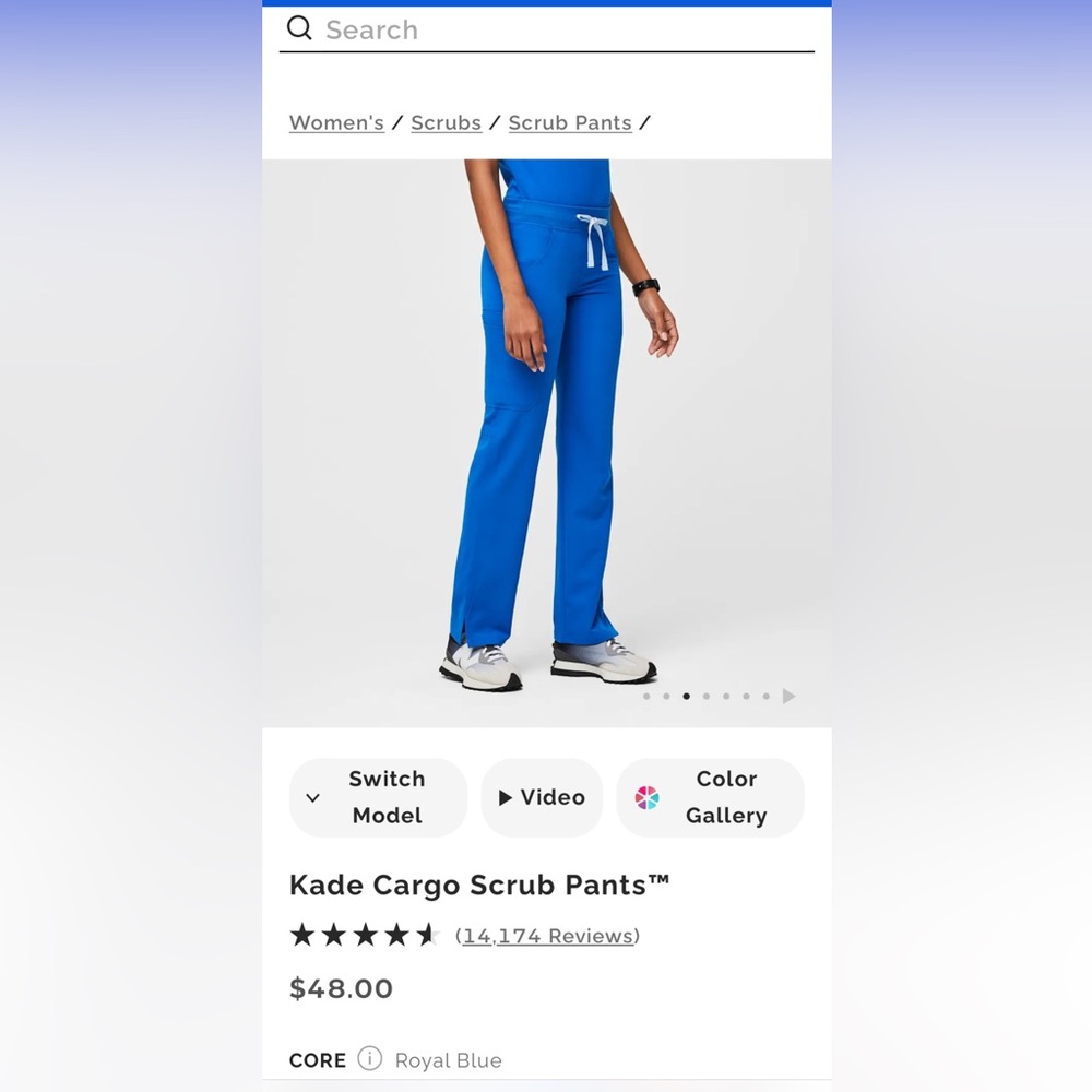 Figs Women's Straight Leg Pants - Royal Blue - small/tall